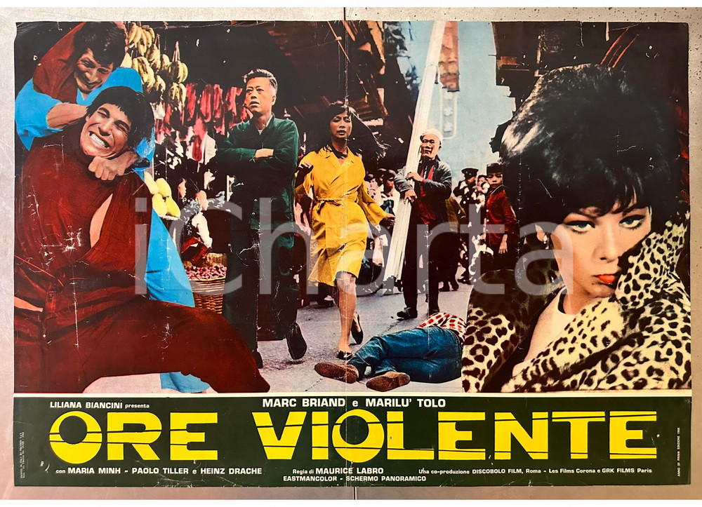 Materiale cinematografico d’epoca 1967 Maurice LABRO Ore violente Marc BRIAND Marilù TOLO  Fotobusta poster 1
