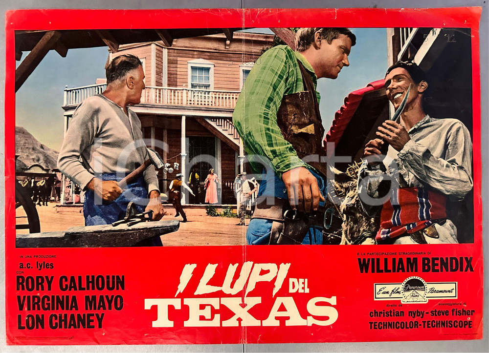 Materiale cinematografico d’epoca 1965 William BENDIX Rory CALHOUN I lupi del Texas  Fotobusta poster WESTERN 1