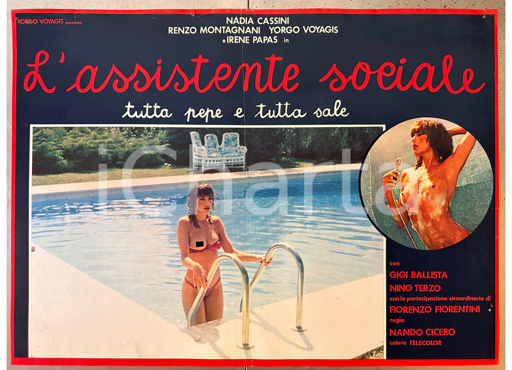 Materiale cinematografico d’epoca 1981 Nadia CASSINI L assistente sociale tutta pepe e tutta sale Fotobusta 1
