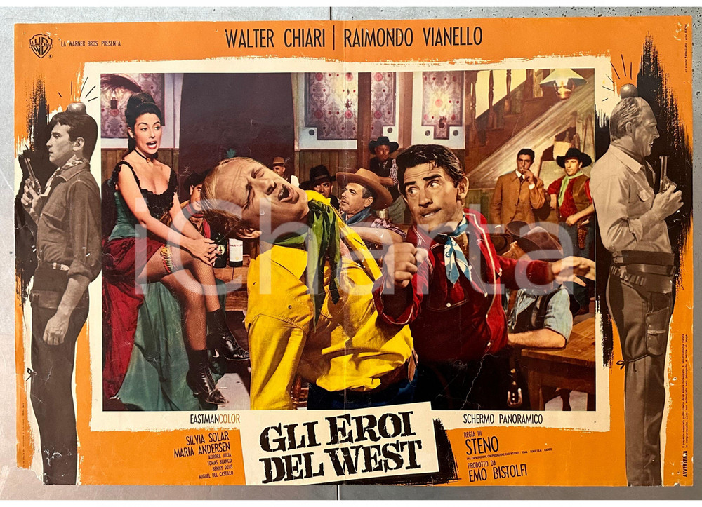 Materiale cinematografico d’epoca 1963 Raimondo VIANELLO Walter CHIARI Gli eroi del West  Fotobusta WESTERN 1