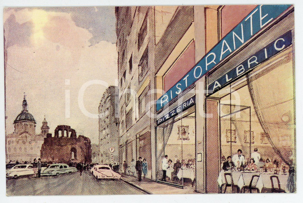 Oggetto da collezione cartaceo 1955 ca MILANO VIa Albricci 3 RISTORANTE ALBRIC di Nicola CANGELLI Biglietto 1