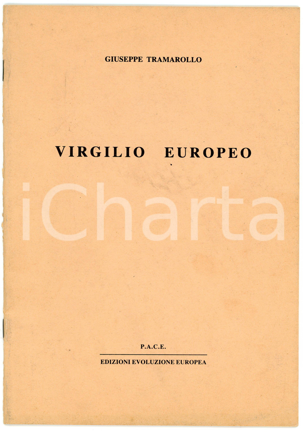 Libro, pubblicazione d epoca 1980 ca Giuseppe TRAMAROLLO Virgilio europeo  Ed. Evoluzione Europea P.A.C.E. 1