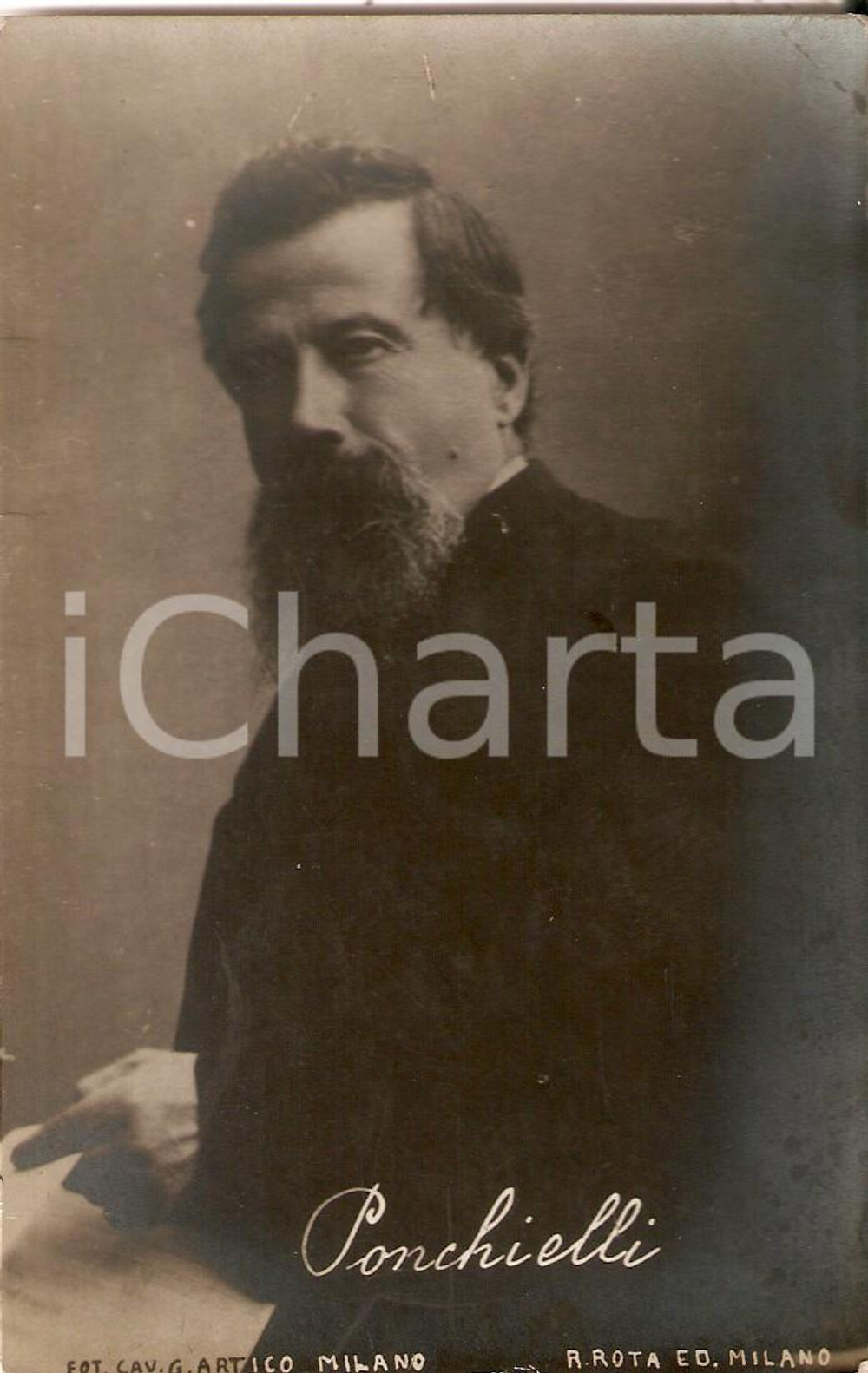 Cartolina originale da collezione 1910 ca LIRICA Ritratto di Amilcare PONCHIELLI  Cartolina ed. ROTA FP NV 1