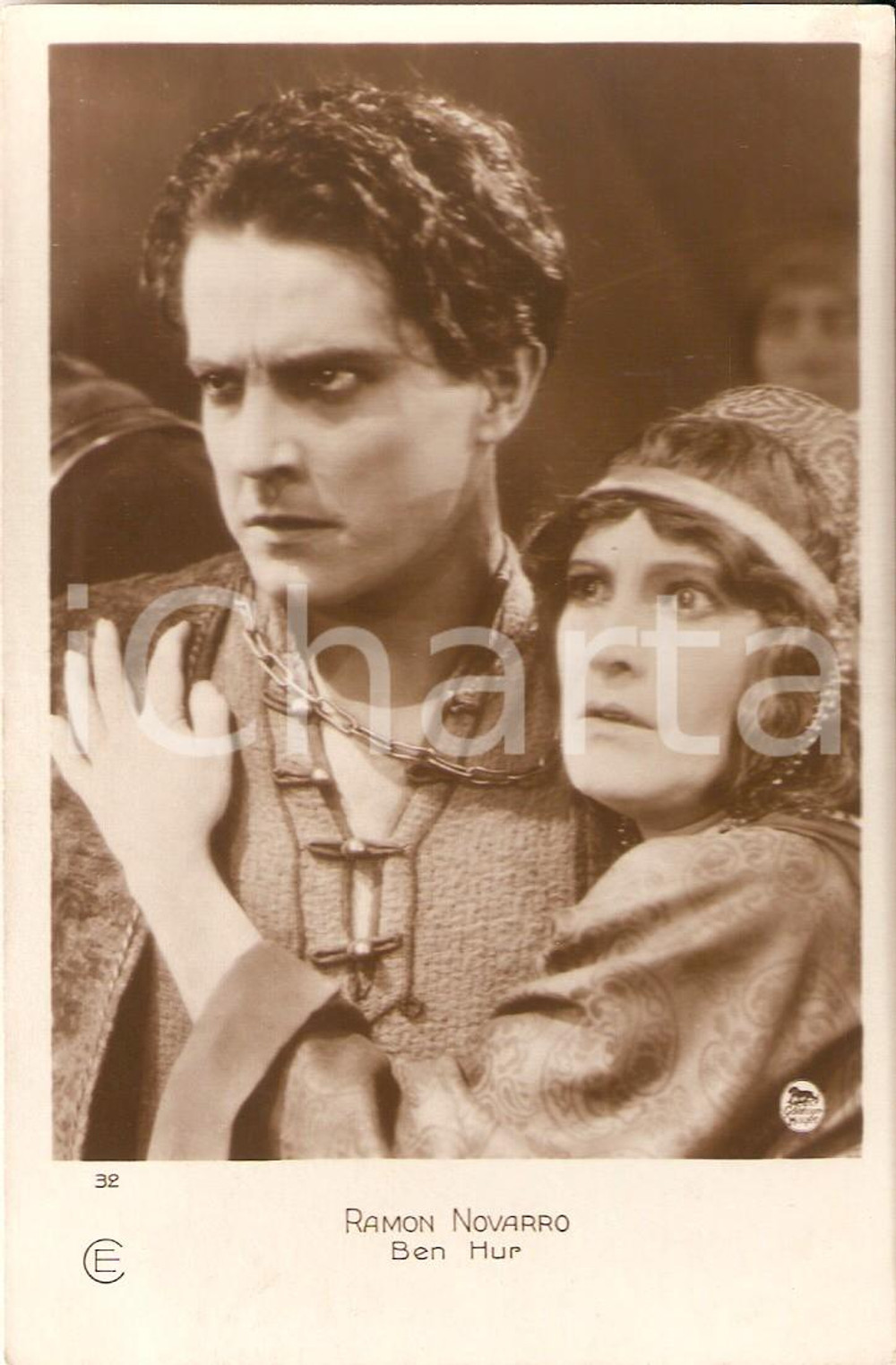Cartolina originale da collezione 1925 CINEMA Attore Ramon NOVARRO in una scena di BEN HUR Cartolina FP NV 1