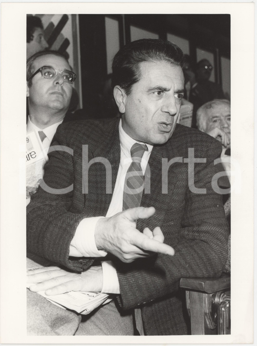 Fotografia d epoca originale 1985 ca DEMOCRAZIA CRISTIANA Paolo CABRAS Direttore de IL POPOLO Foto 18x24 1 1