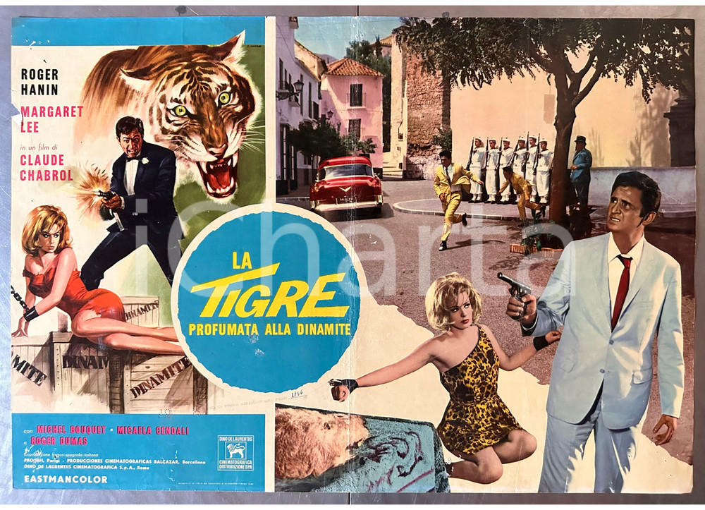Materiale cinematografico d’epoca 1966 Roger HANIN Margaret LEE La tigre profumata alla dinamite Fotobusta 2 1