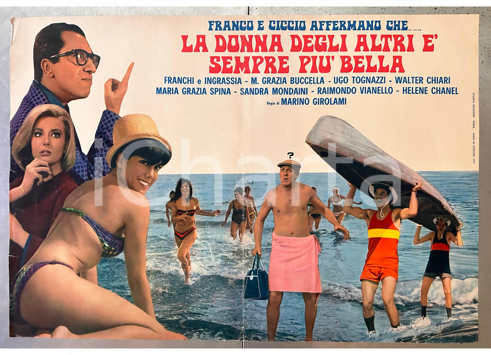 Materiale cinematografico d’epoca 1963 FRANCO E CICCIO La donna degli altri è sempre più bella Fotobusta 1