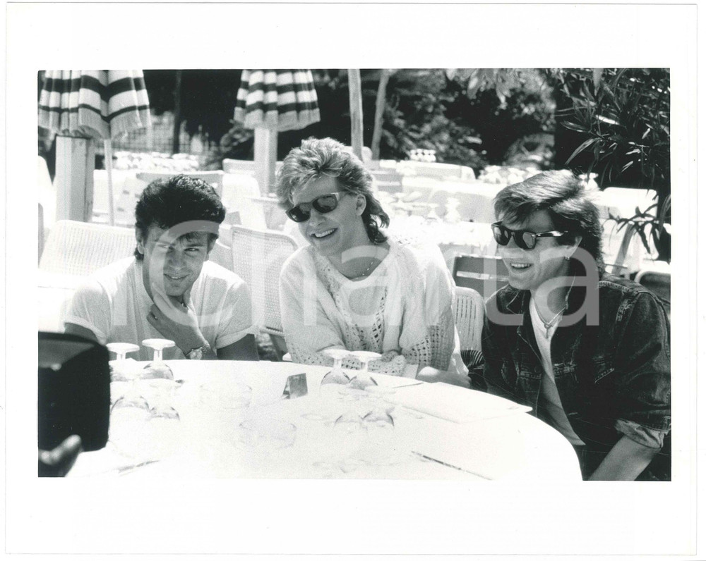 Fotografia d epoca originale 1985 ca ITALIA MUSICA Band DURAN DURAN durante intervista  Foto 25x20 cm 2 1