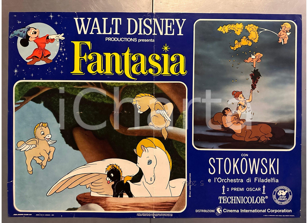 Materiale cinematografico d’epoca 1940 1973 WALT DISNEY Fantasia STOKOWSKI Orchestra Filadelfia Fotobusta 1