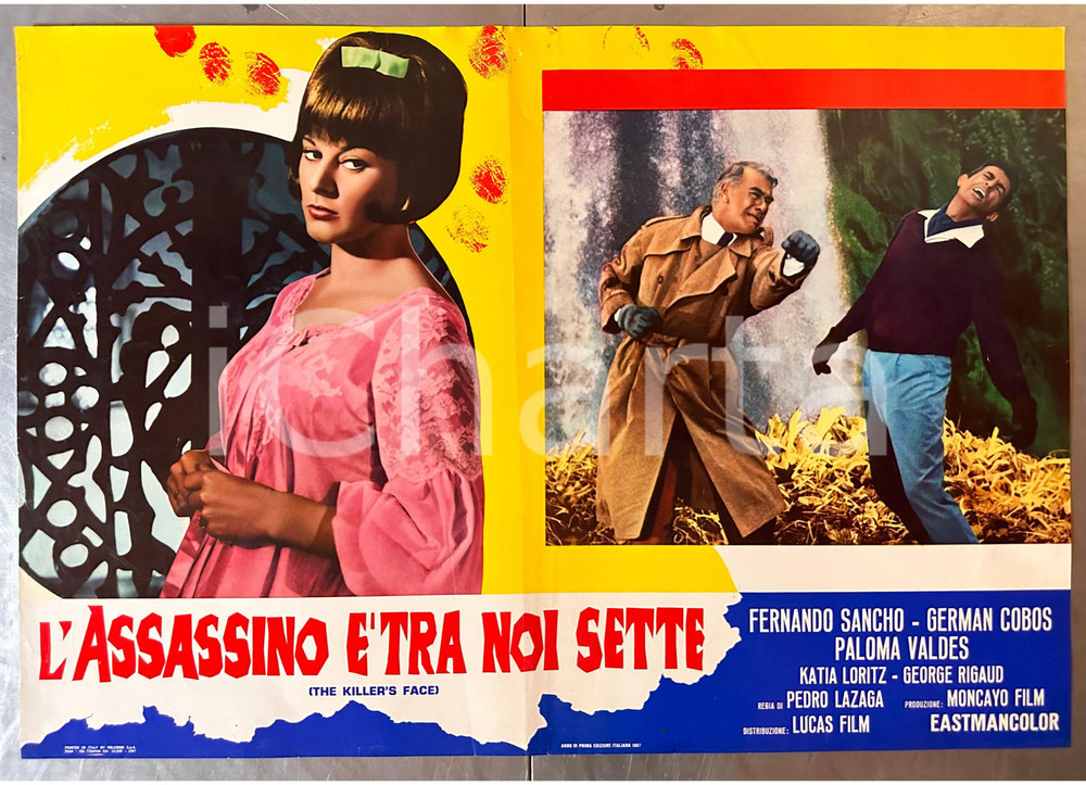 Materiale cinematografico d’epoca 1967 Fernando SANCHO Paloma VALDES L assassino è tra noi sette Fotobusta 1