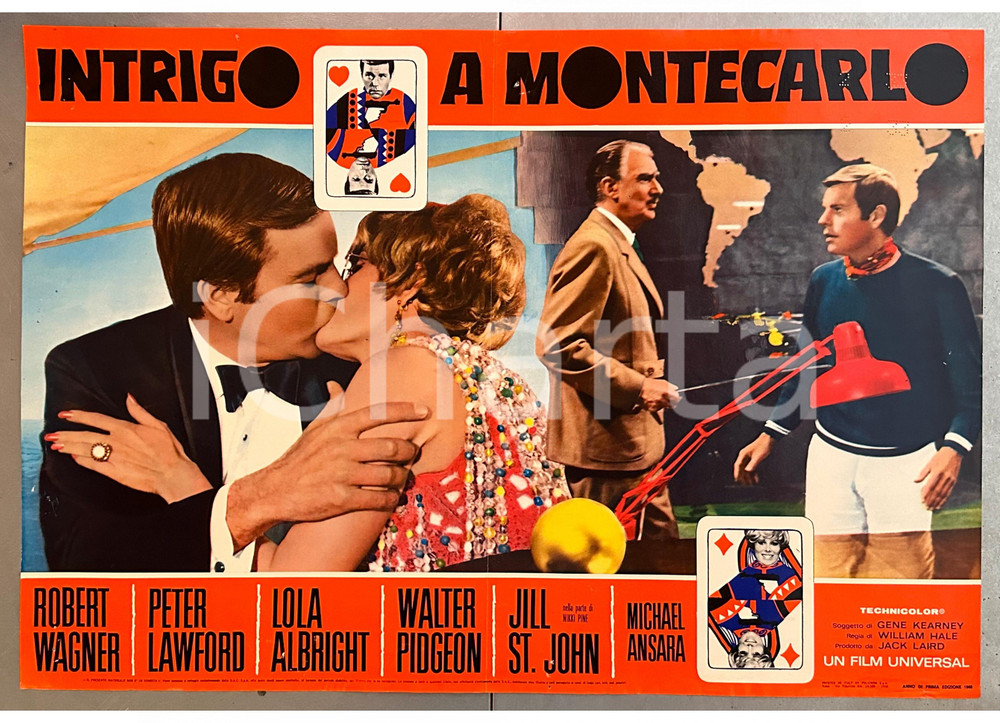 Materiale cinematografico d’epoca 1968 Robert WAGNER Peter LAWFORD Lola Albright Intrigo a Montecarlo Fotobusta 1