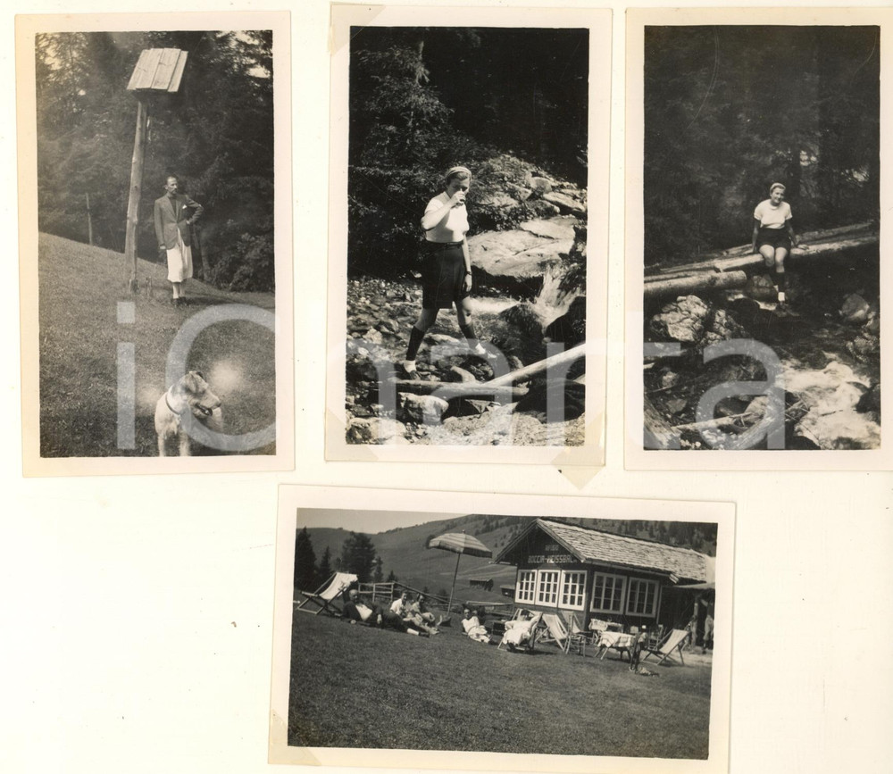 Fotografia d epoca originale 1935 DOLOMITI ALPE DI SIUSI Escursionisti  Rifugio BOCCIA Lotto 4 foto 11x7 cm 1