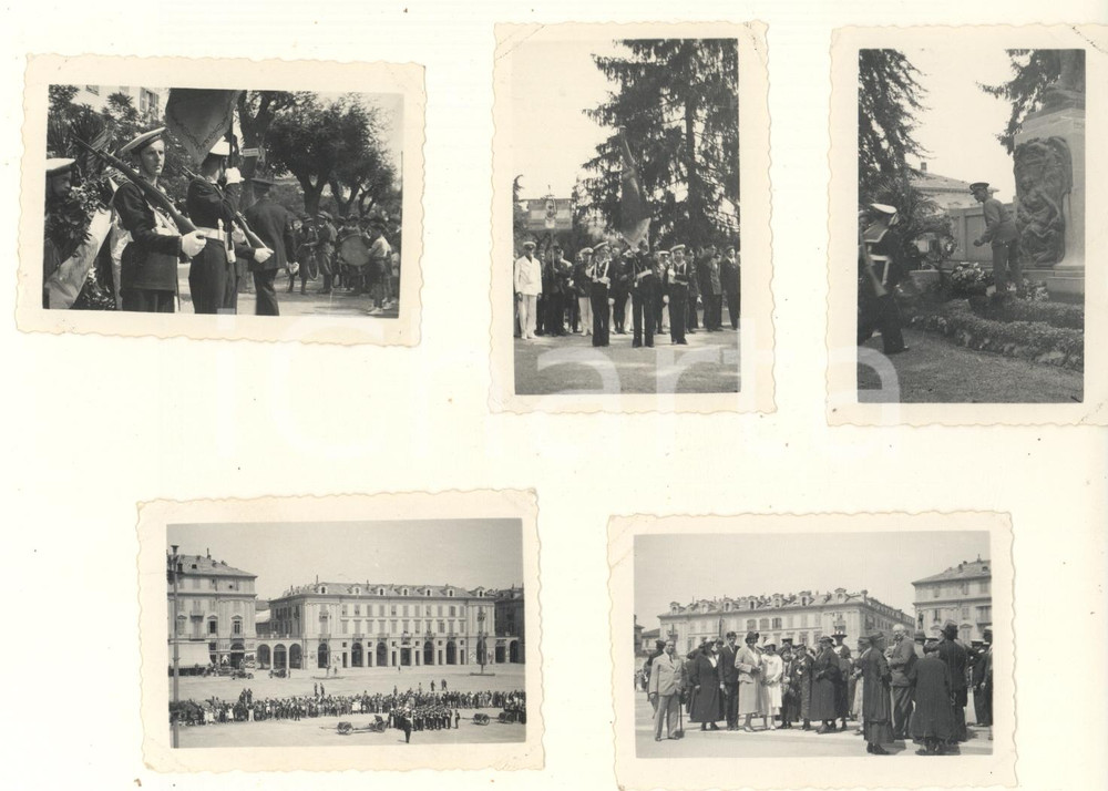 Fotografia d epoca originale Giugno 1935 CUNEO Cerimonia militare Lotto 5 foto 7x5 cm 1
