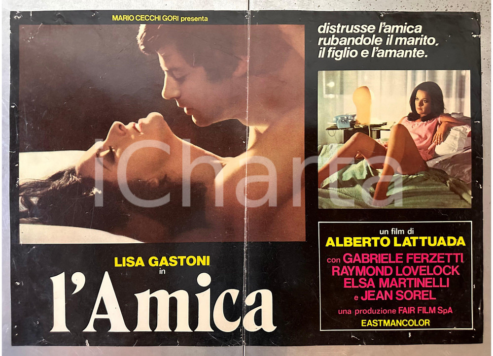 Materiale cinematografico d’epoca 1969 Alberto LATTUADA L amica  Lisa GASTONI  Fotobusta poster film 1