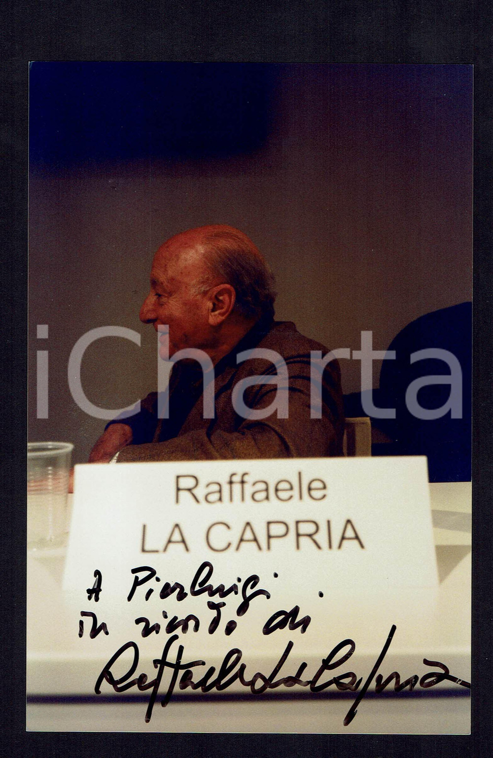 Autografo originale 2000 ca Raffaele LA CAPRIA Autografo su fotografia originale 1