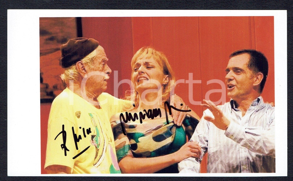 Autografo originale 2010 TEATRO  CHAT A DUE PIAZZE Raffaele PISU Miriam MESTURINO Autografi su foto 1