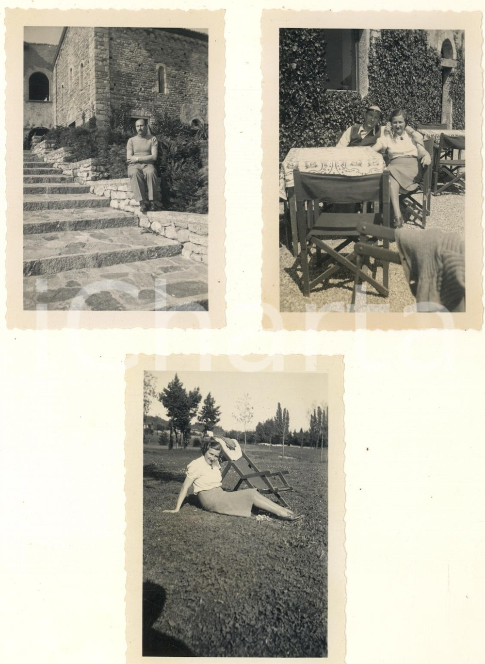 Fotografia d epoca originale 1937 LUVINATE Golf Club VARESE  Ritratto di coppia Lotto 3 foto 6x9 cm 1