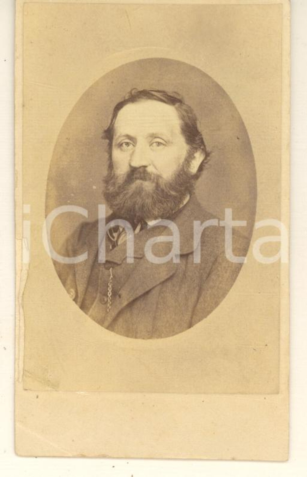 Fotografia d epoca originale 1870 ca VARESE Ritratto maschile  Busto Foto Eugenio FIDANZA CDV 1