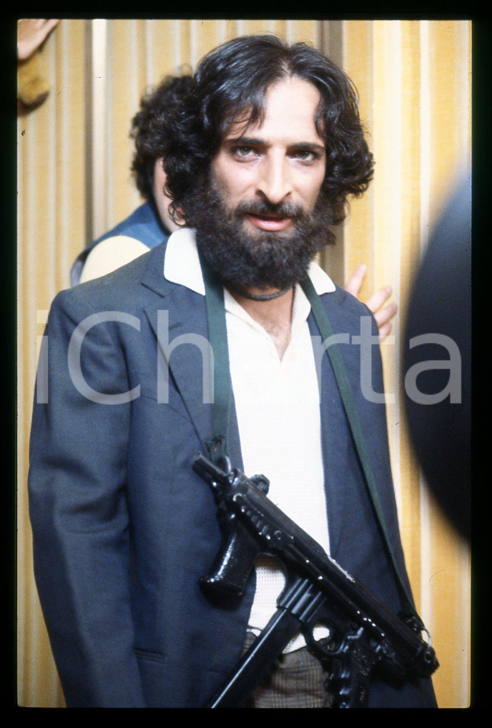 Fotografia d epoca originale 1981 TESTE DI QUOIO Andy LUOTTO sul set del film 35mm VINTAGE SLIDE 2 1