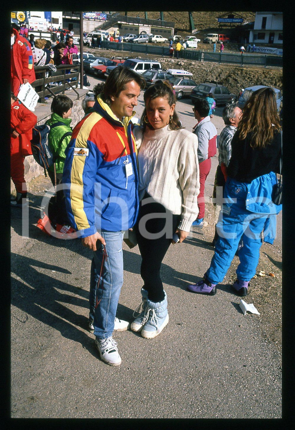 Fotografia d epoca originale 1990 ca COSTUME Saverio VALLONE e Vera GEMMA 35mm VINTAGE SLIDE 1