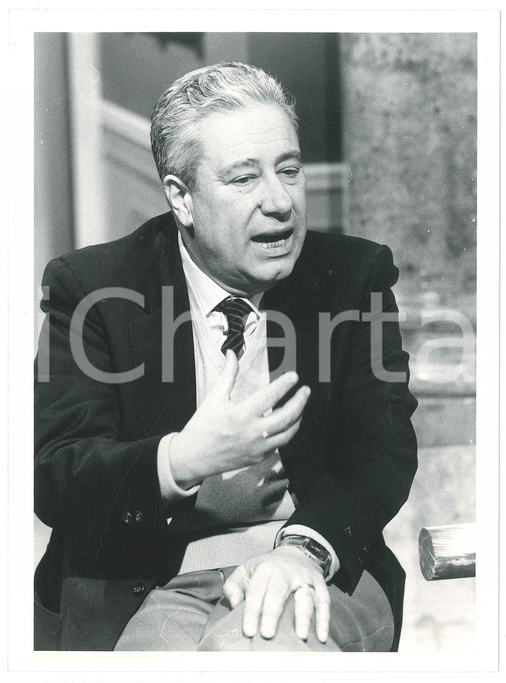 Fotografia d epoca originale 1985 ca ITALIA  Domenico ROSATI Presidente ACLI  Foto 18x24 cm 5 1