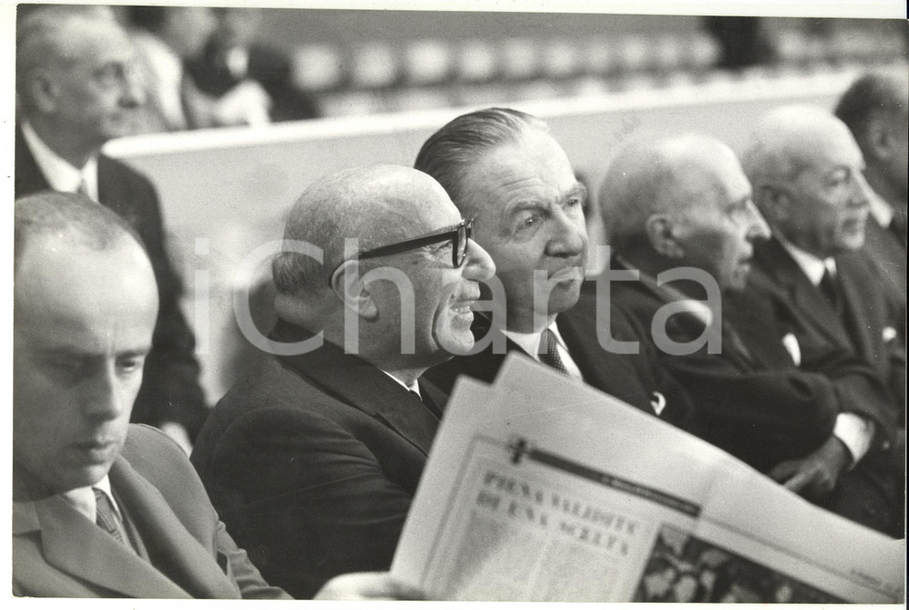 Fotografia d epoca originale 1969 ROMA XI Congresso DEMOCRAZIA CRISTIANA  Mario SCELBA Giuseppe PELLA 1