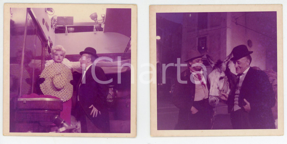 Fotografia d epoca originale 1966 TUTTOTOTÒ Sandra MILO Antonio DE CURTIS  TOTÒ sul set  Lotto 2 polaroid 1