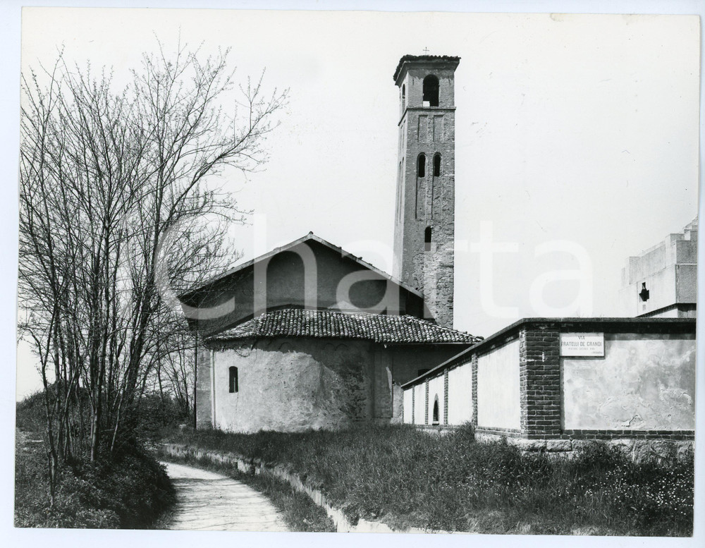 Fotografia d epoca originale 1965 ca BIZZOZERO Via Fratelli De Grandi  Chiesa di Santo Stefano  Foto 1