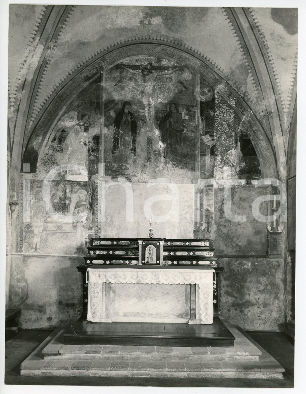 Fotografia d epoca originale 1965 ca BINAGO CO Abside della Chiesa di Santa Maria  Foto 18x24 cm 1