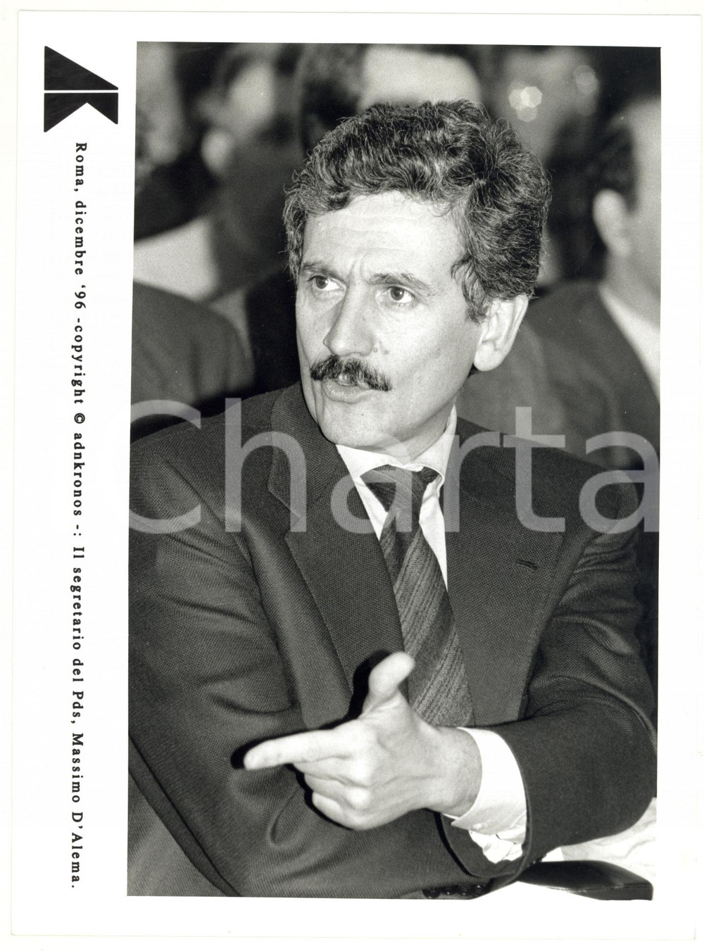 Fotografia d epoca originale 1996 ROMA Massimo D ALEMA segretario Partito Democratico della Sinistra 1