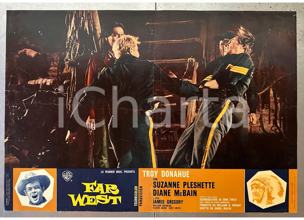 Materiale cinematografico d’epoca 1976 Troy DONAHUE Suzanne PLESHETTE James GREGORY Far West  Fotobusta 5 1
