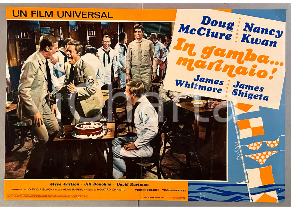 Materiale cinematografico d’epoca 1968 Doug McCLURE Nancy KWAN In gamba...marinaio! Fotobusta poster 2 1