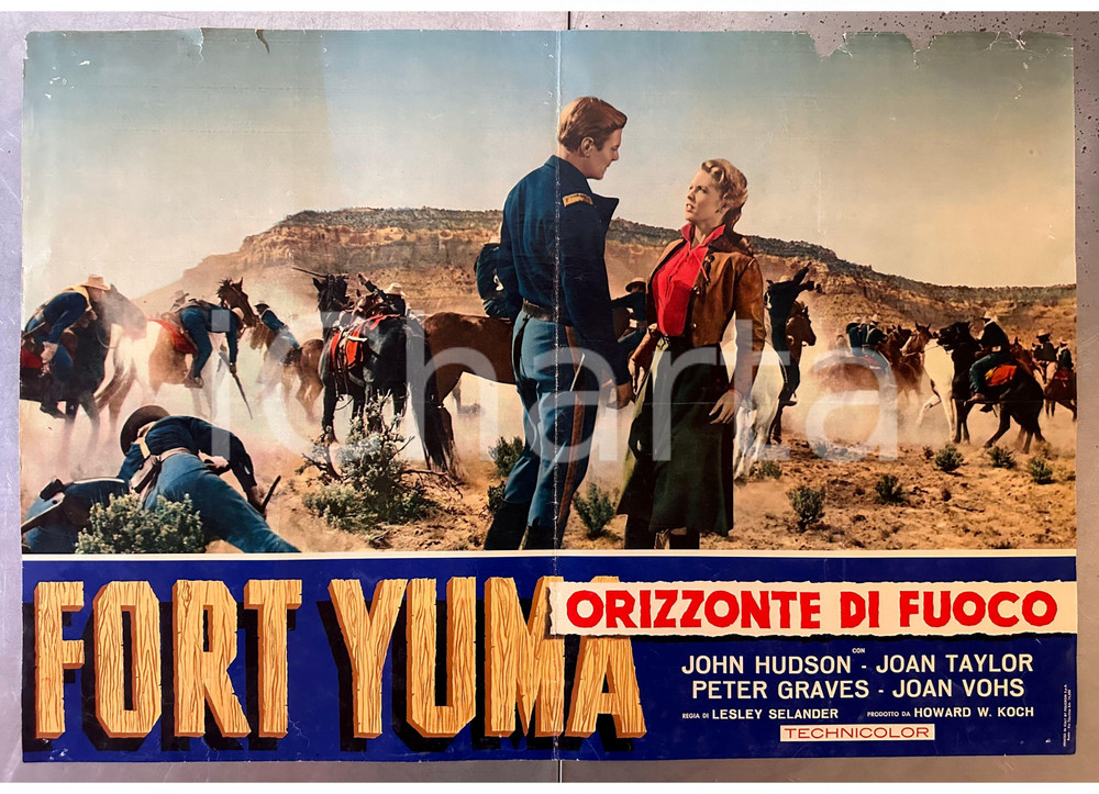 Materiale cinematografico d’epoca 1955 John HUDSON Joan TAYLOR Fort Yuma Orizzonte di fuoco  Fotobusta 1 1