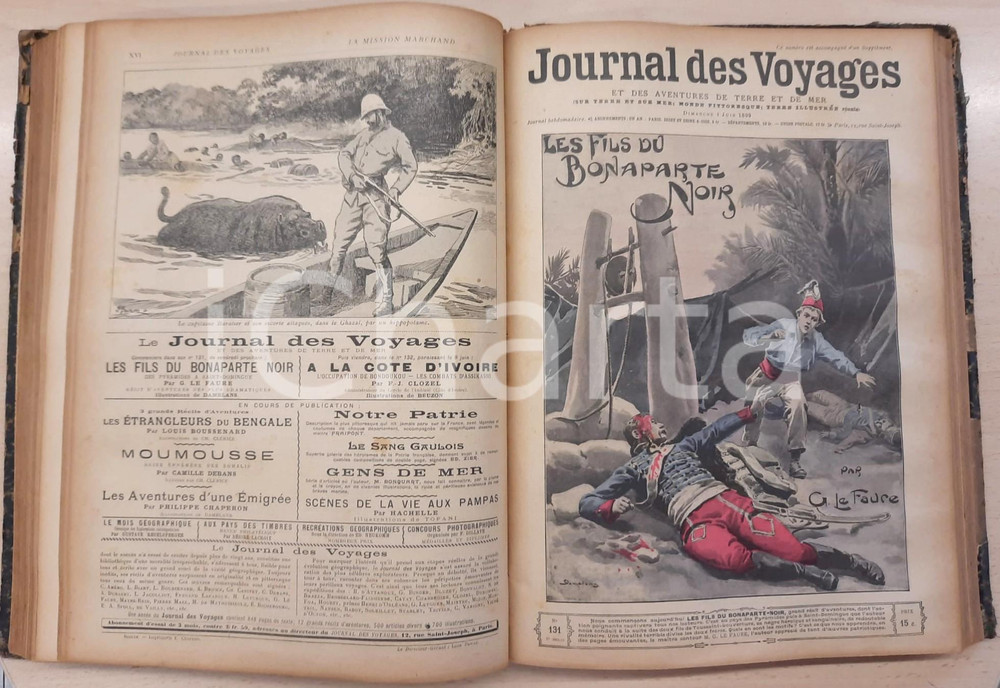 Libro, pubblicazione d epoca 189899 JOURNAL DES VOYAGES  et des aventures  Revue Rilegato 1