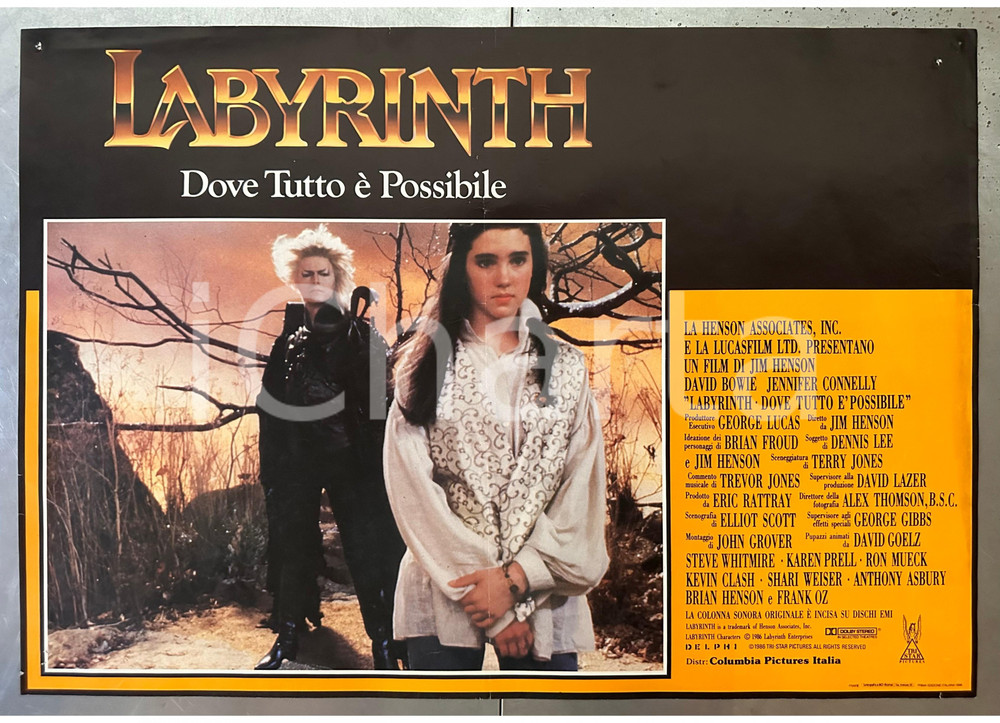 Materiale cinematografico d’epoca 1986 Jennifer CONNELLY Labyrinth  Dove tutto è possibile Fotobusta 1