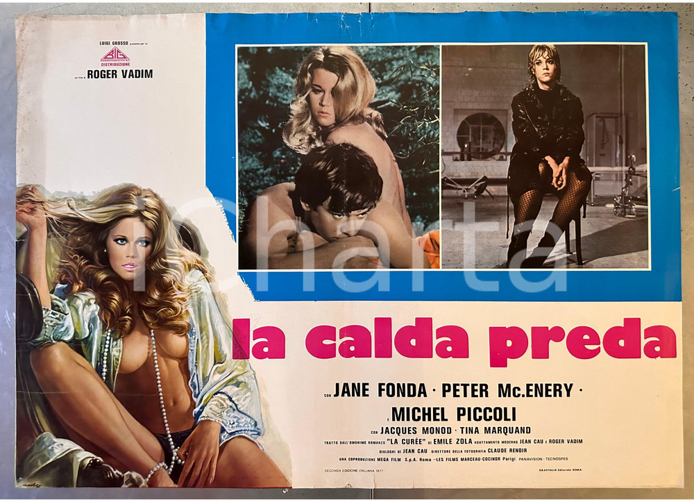 Materiale cinematografico d’epoca 1966 Roger VADIM La calda preda   Jane FONDA  Fotobusta poster EROTICO 1