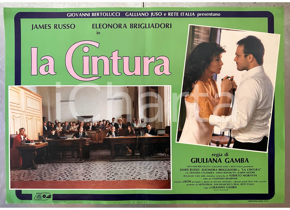 Materiale cinematografico d’epoca 1989 Giuliana GAMBA La cintura James RUSSO Eleonora BRIGLIADORI Fotobusta 1