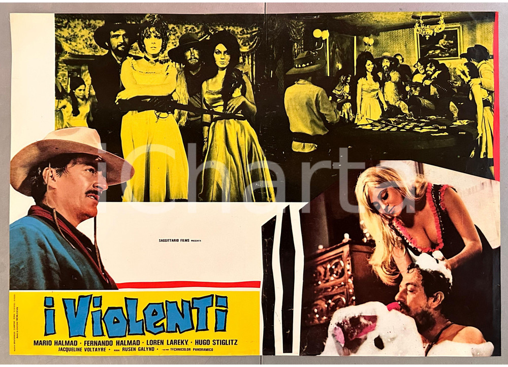 Materiale cinematografico d’epoca 1978 Mario e Fernando HALMAD Loren LAREKY I violenti  Fotobusta WESTERN 1
