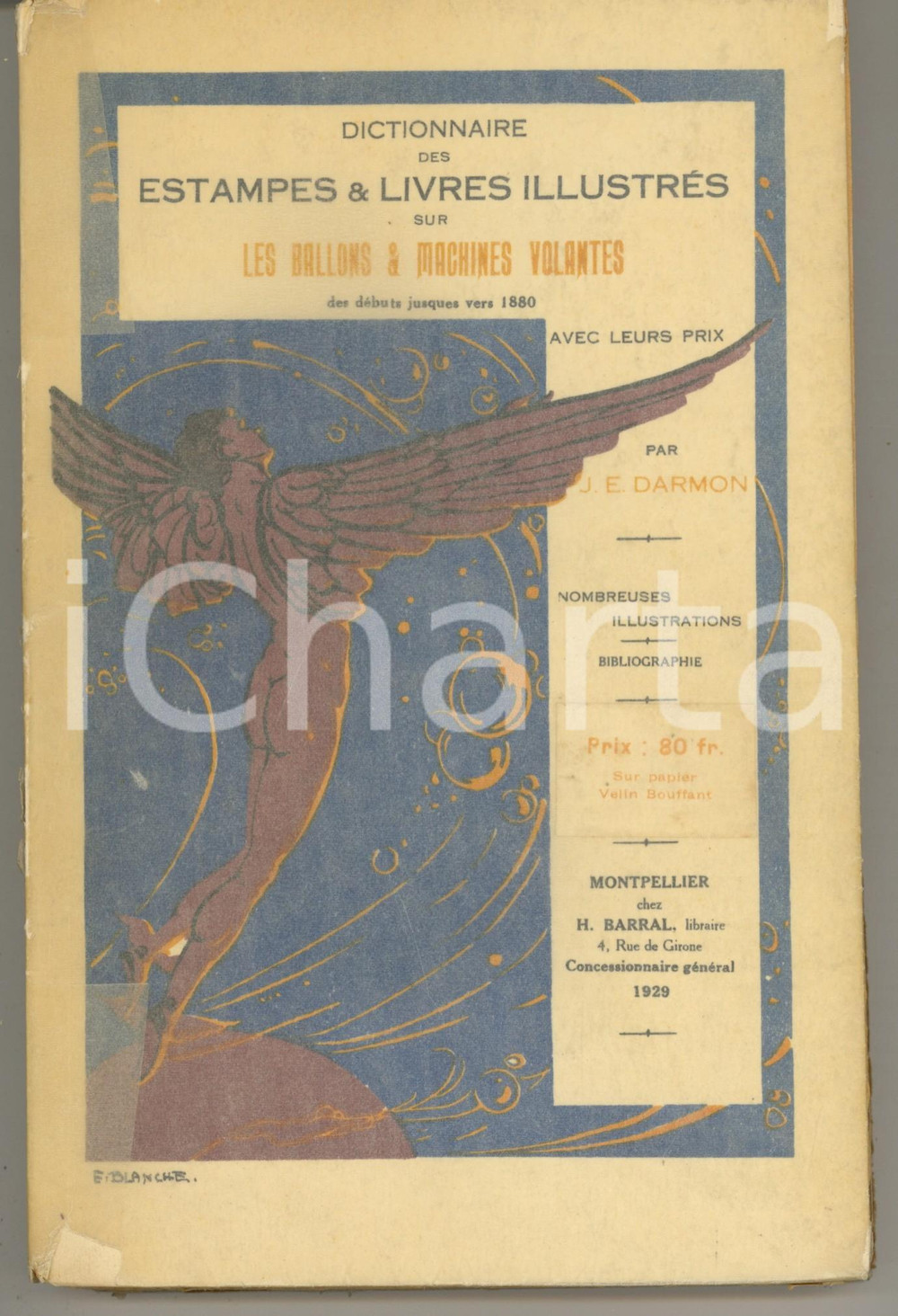 Libro, pubblicazione d epoca 1929 DARMON Dictionnaire estampes et livres sur ballons et machines volantes 1