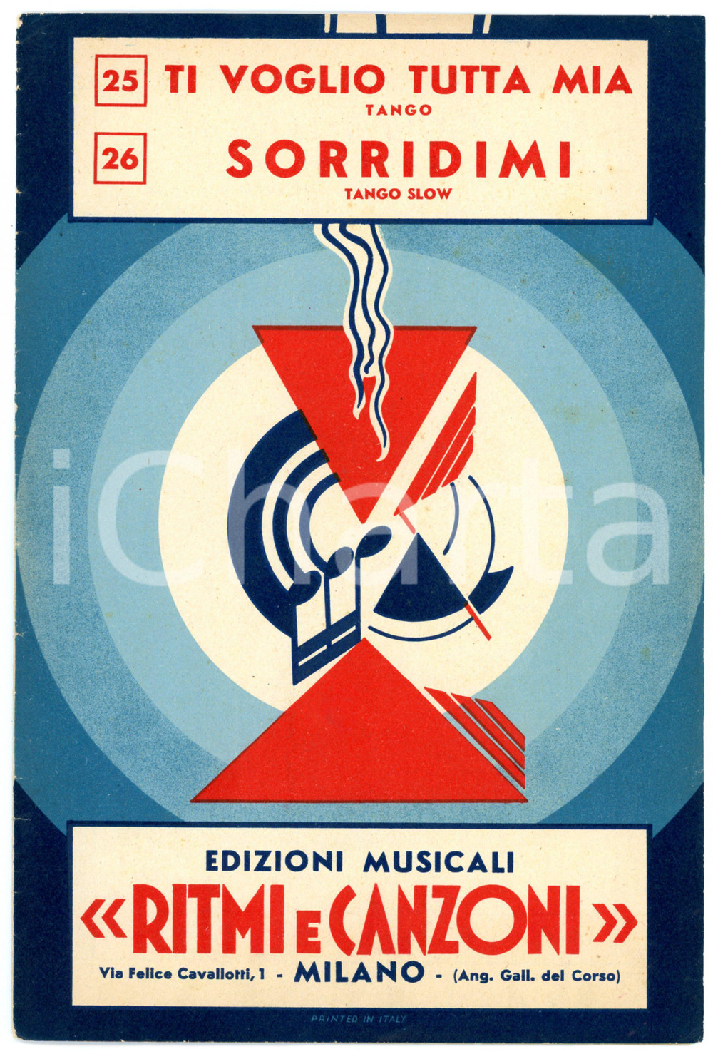 Oggetto da collezione cartaceo 1935 BELTRAM  MORONI  PINKI  PEROTTI Ti voglio tutta mia /Sorridimi Spartito 1