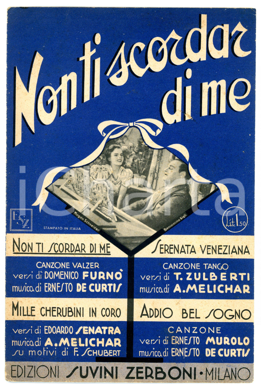 Oggetto da collezione cartaceo 1946 Non ti scordar di me valzer lento di Ernesto DE CURTIS Spartito 1