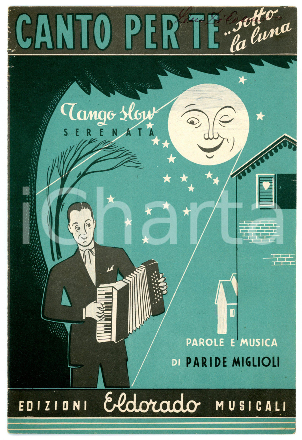 Oggetto da collezione cartaceo 1947 Luciano TAJOLI Canto per te...sotto la luna di Paride MIGLIOLI Spartito 1