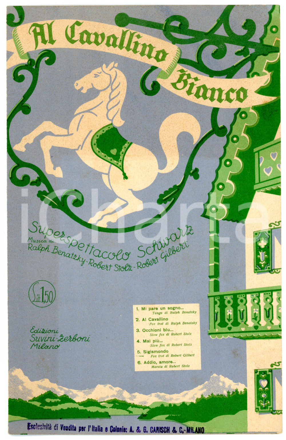 Oggetto da collezione cartaceo 1932 SIGISMONDO dall operetta Al cavallino bianco di Robert GILBERT Spartito 1