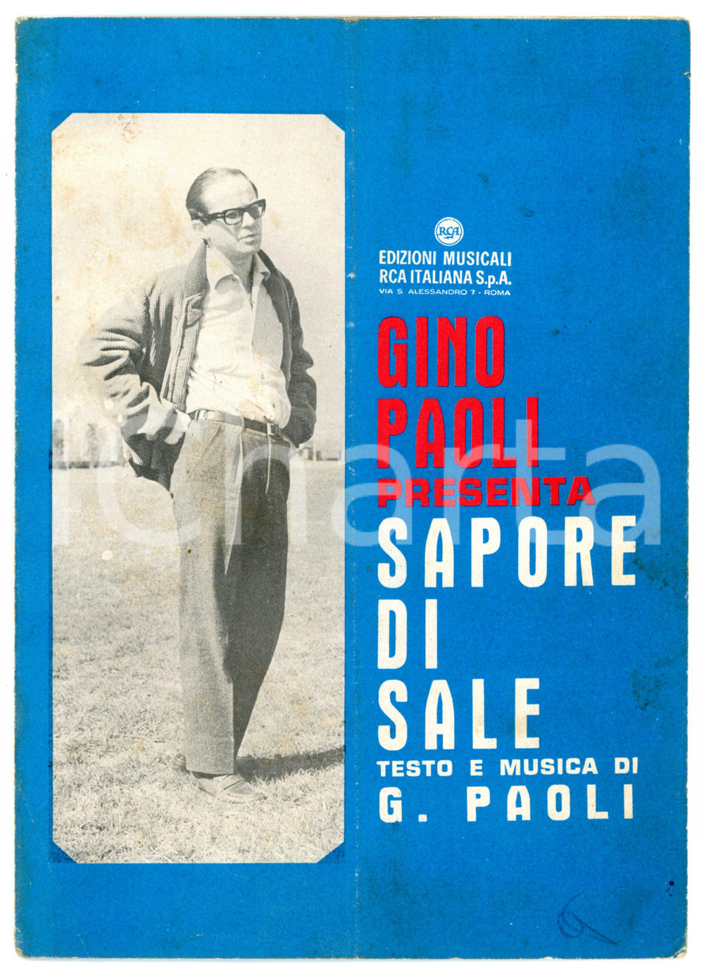 Oggetto da collezione cartaceo 1963 Sapore di sale testo e musica di Gino PAOLI Spartito 1