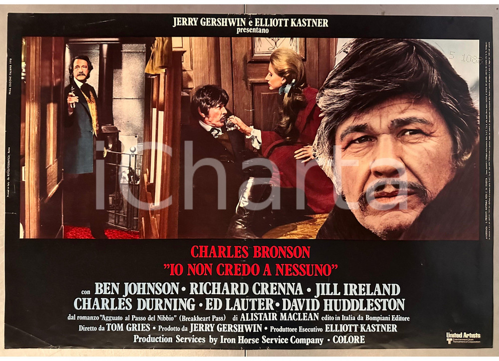 Materiale cinematografico d’epoca 1975 Charles BRONSON Io non credo a nessuno Fotobusta WESTERN 66x46 cm 1