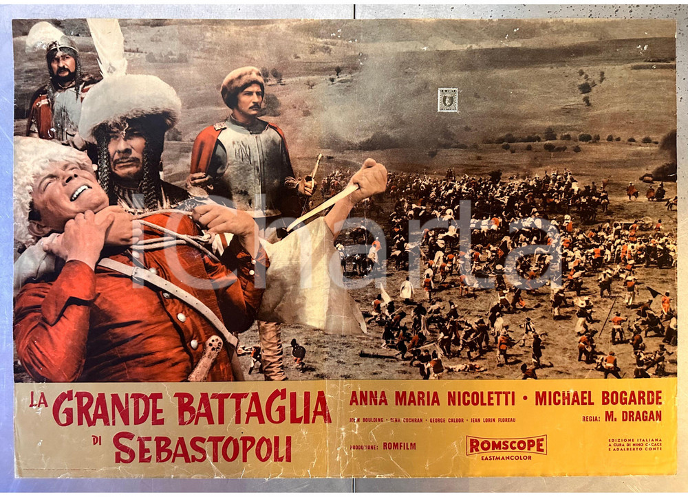 Materiale cinematografico d’epoca 1965 Michael BOGARDE La grande battaglia di Sebastopoli  Fotobusta 2 1
