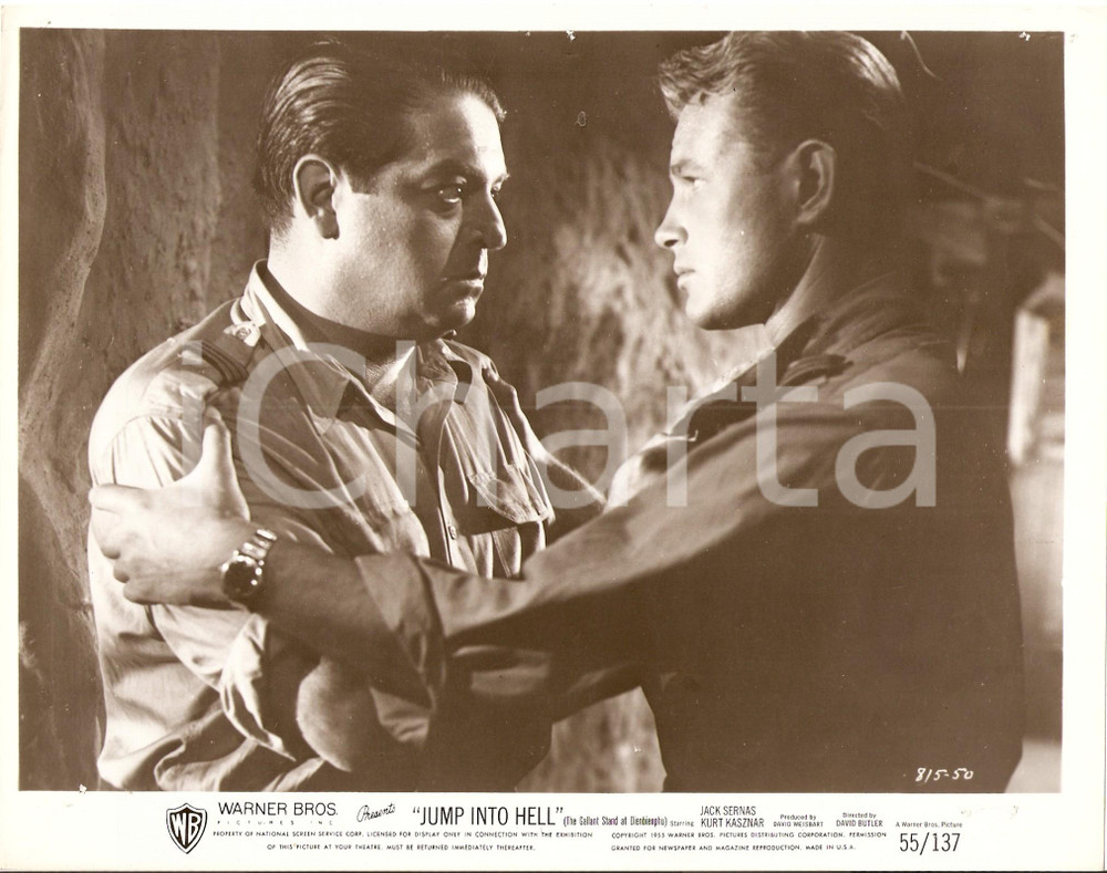 Fotografia d epoca originale 1955 JUMP INTO HELL Jacques SERNAS Kurt KASZNAR Regia David BUTLER Foto 1