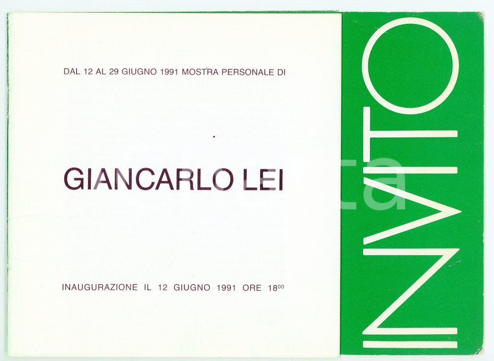Libro, pubblicazione d epoca 1991 MILANO Zammarchi Arte Contemporanea  Invito mostra di Giancarlo LEI 1