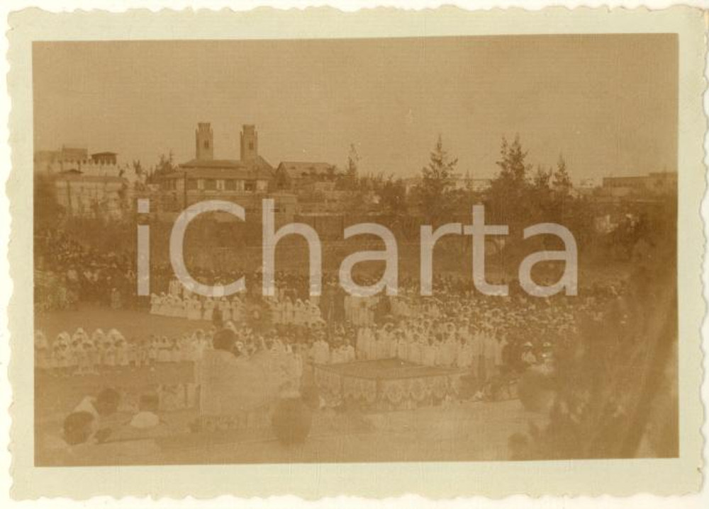 Fotografia d epoca originale 1936 AOI MOGADISCIO Corpus Domini  Benedizione del vescovo Foto 9x6 cm 1 1