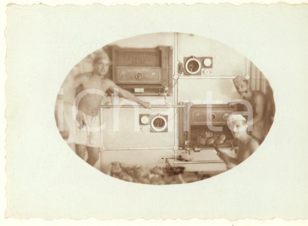 Fotografia d epoca originale 1936 AOI MOGADISCIO 10 squadra panettieri usa forno Tibiletti Foto 9x6 cm 1